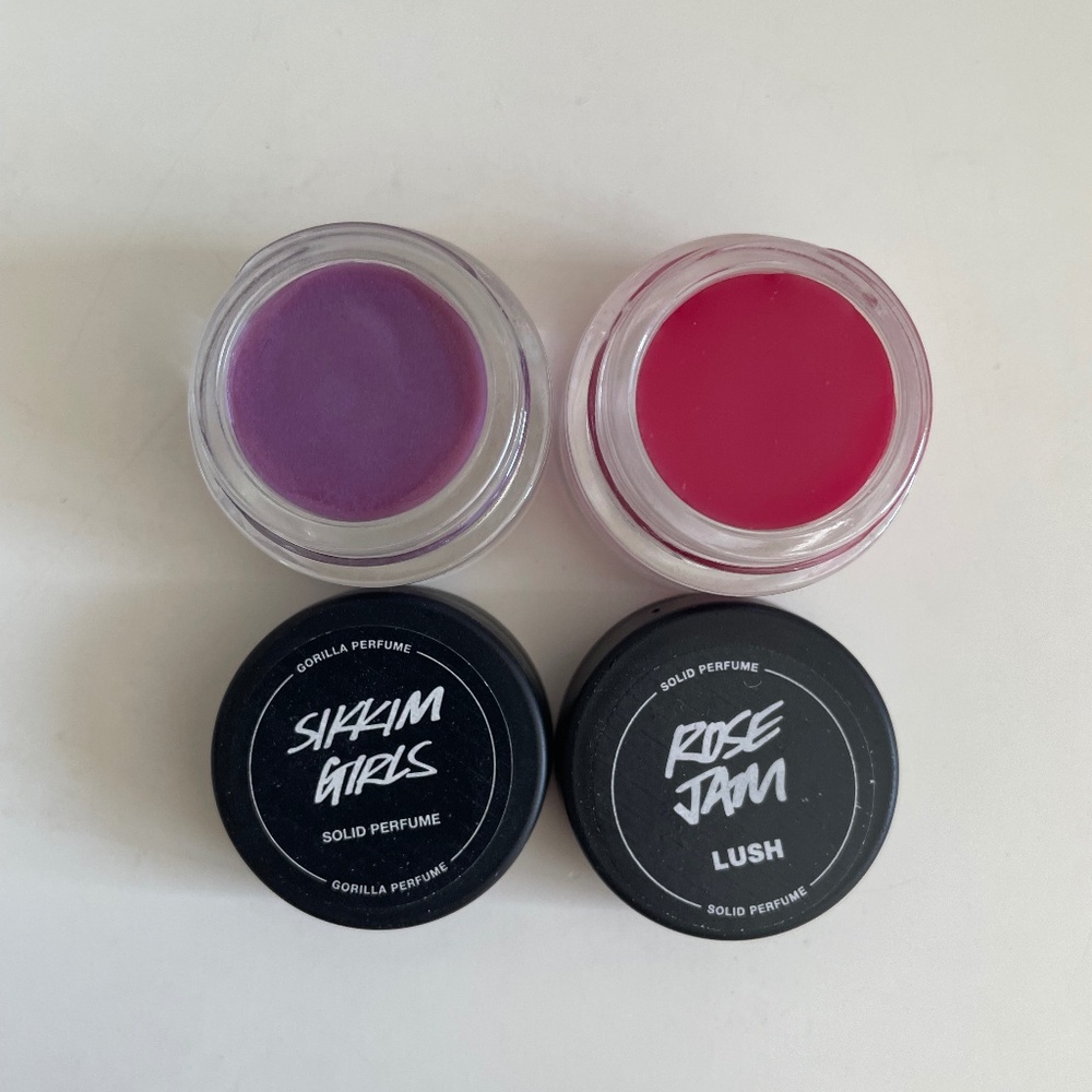 COPY - Lush Sikkim Girls and Rose Jam solid perfumes